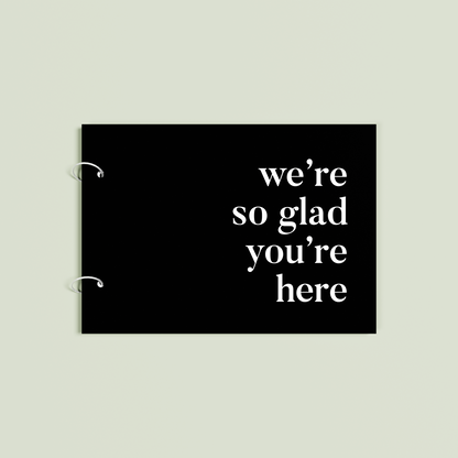Cherie personalised guest book, white text on black acrylic | Saint Sauvant Auckland NZ