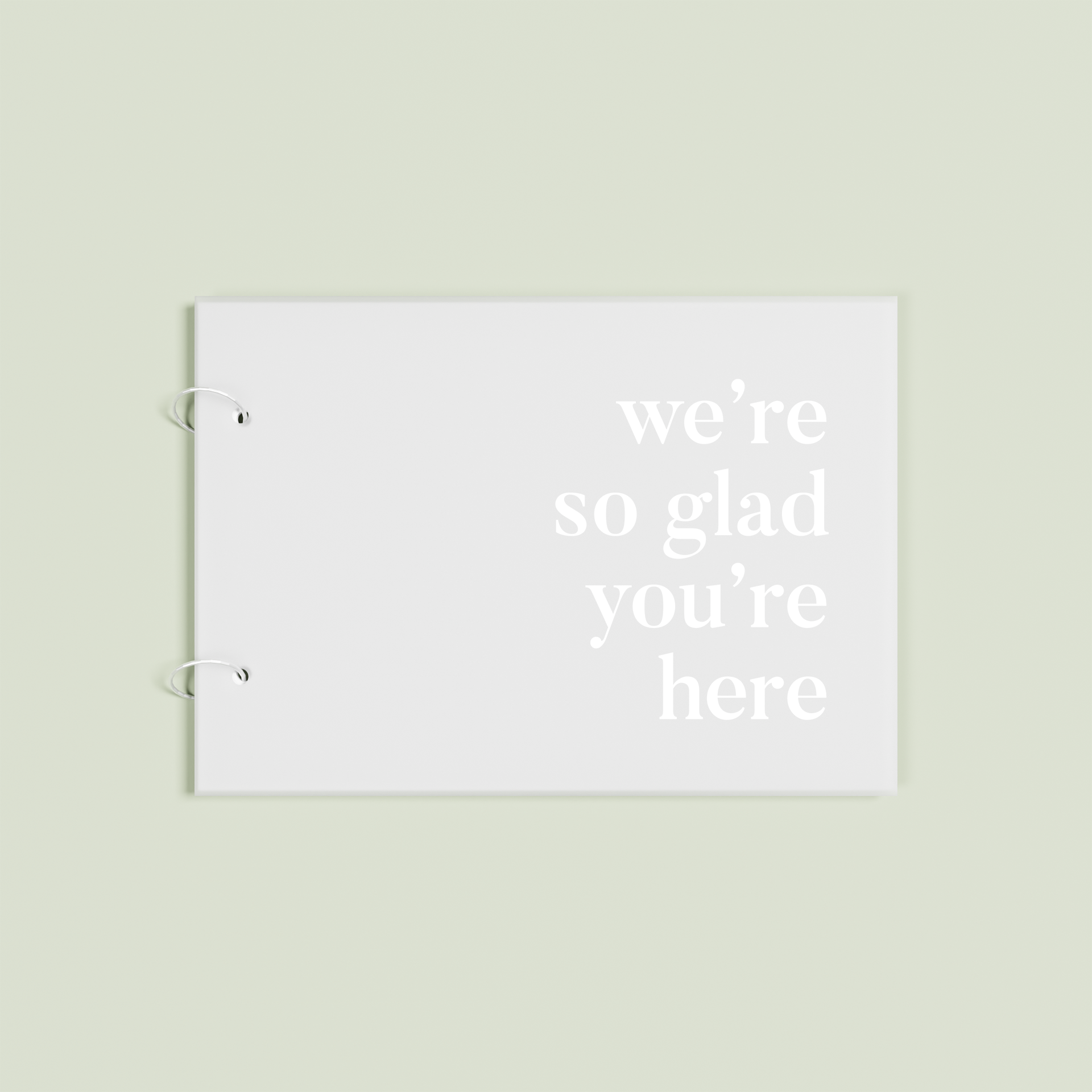 Cherie personalised guest book, white text on frosted acrylic | Saint Sauvant Auckland NZ