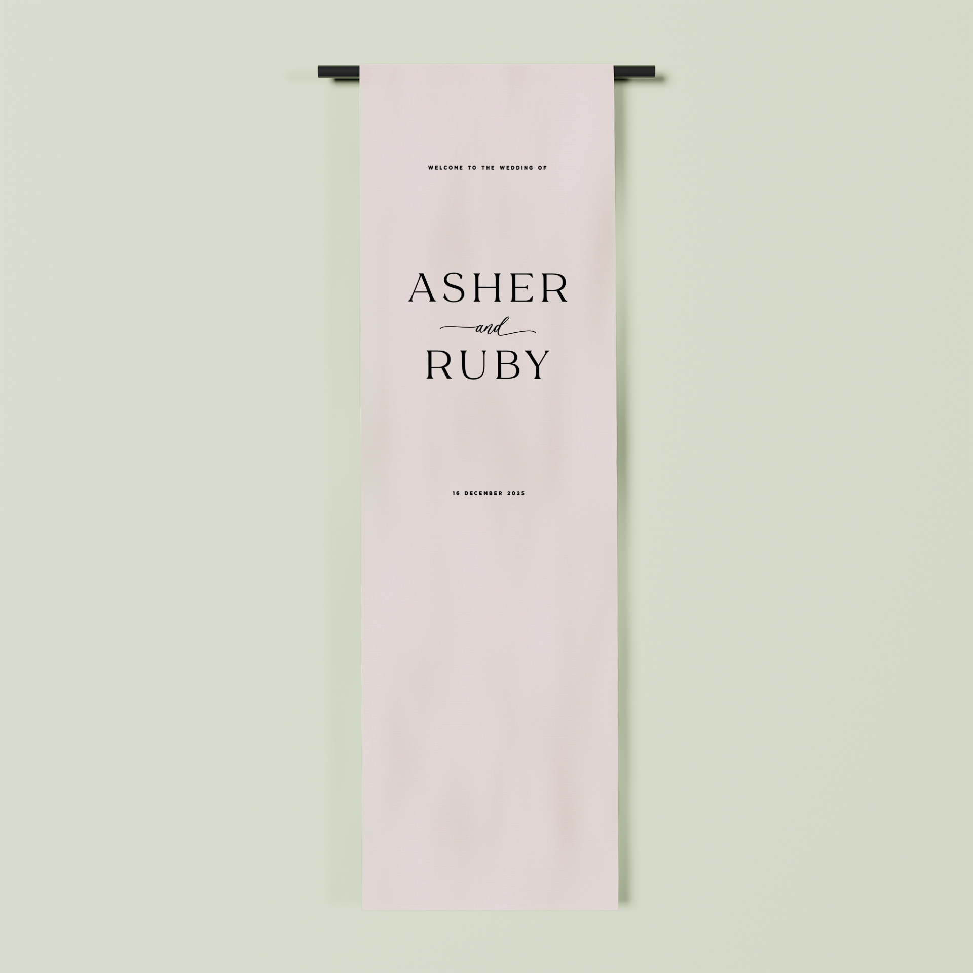 Deauville fabric welcome sign in oat 2m | Saint Sauvant Auckland NZ