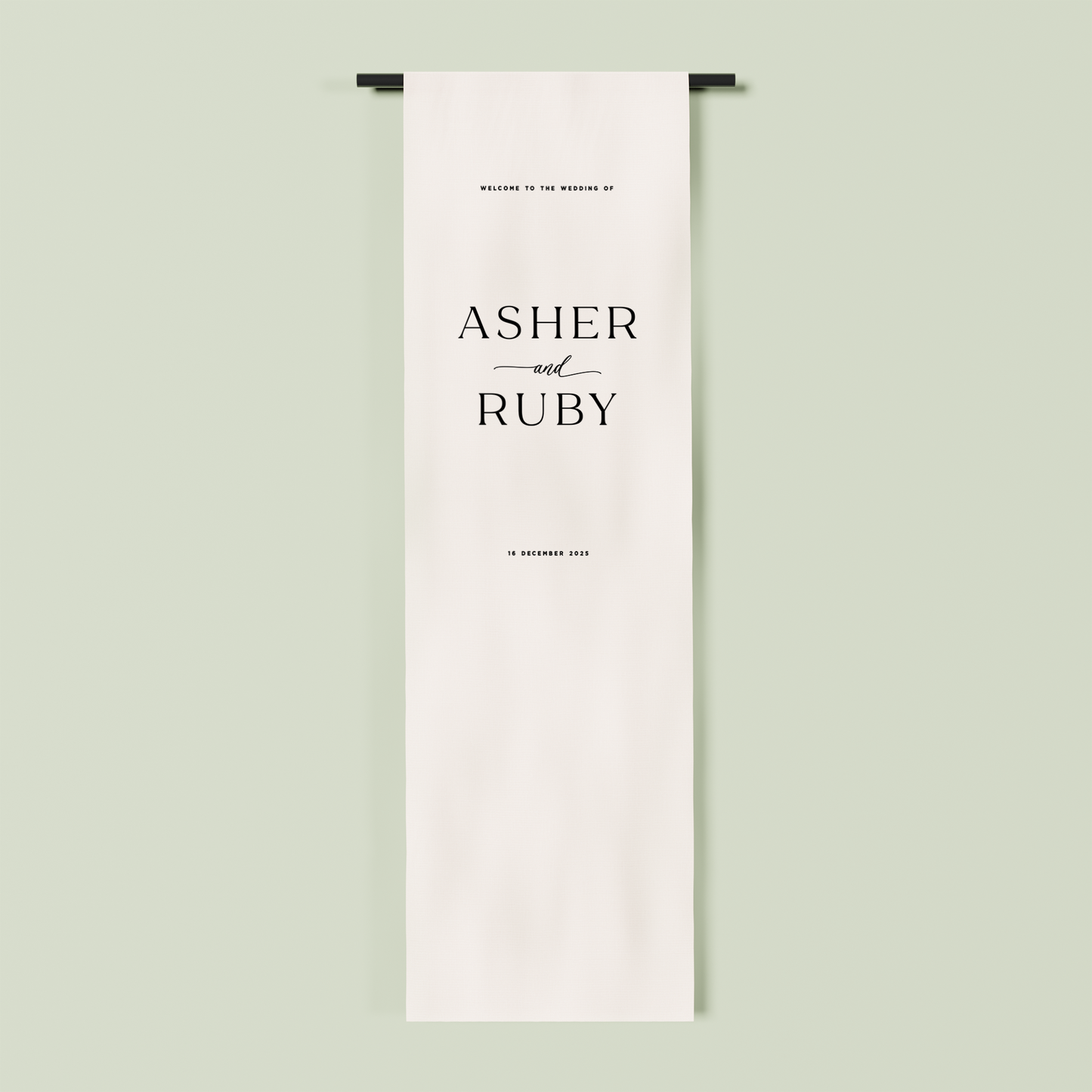 Deauville fabric welcome sign in white 2m | Saint Sauvant Auckland NZ