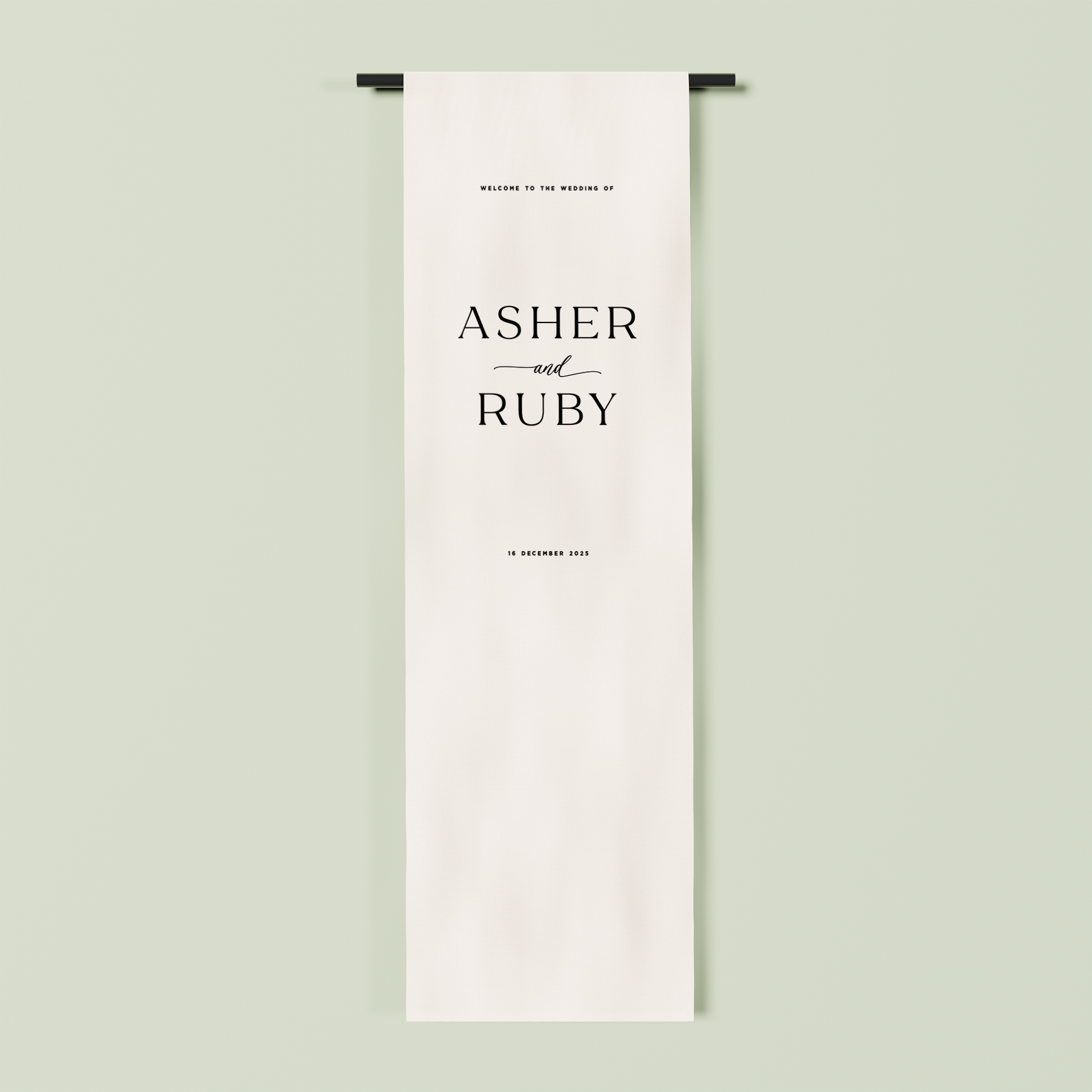 Deauville fabric welcome sign in white 2m | Saint Sauvant Auckland NZ
