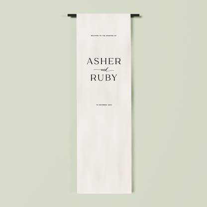 Deauville fabric welcome sign in white 2m | Saint Sauvant Auckland NZ