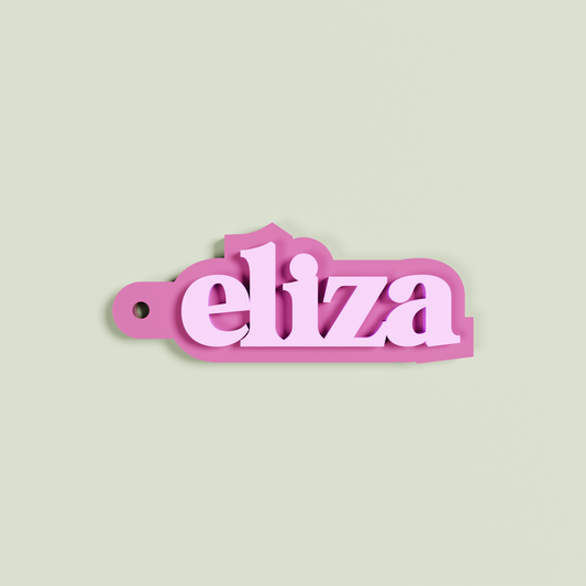 Pietra double layered acrylic modern eliza with light pink text on bubble gum acrylic | Saint Sauvant Auckland NZ