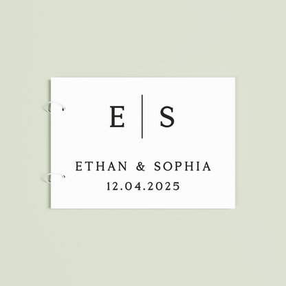 Etoile personalised guest book, black text on white acrylic | Saint Sauvant Auckland NZ