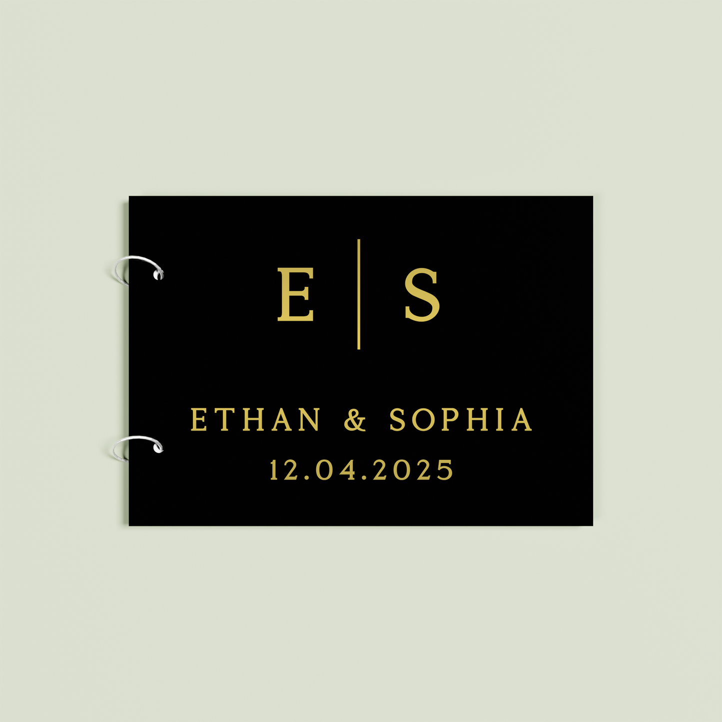 Etoile personalised guest book, gold text on black acrylic | Saint Sauvant Auckland NZ