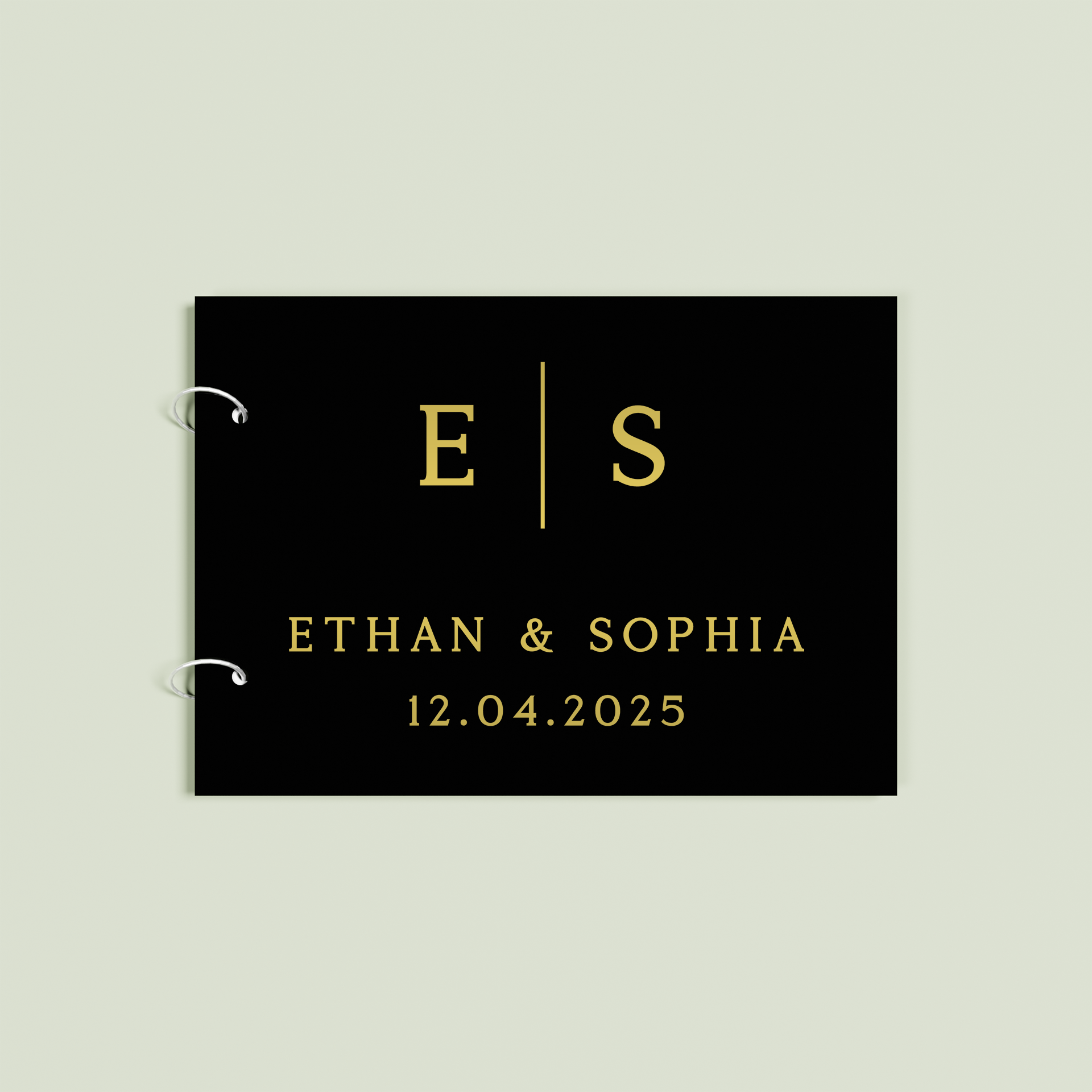 Etoile personalised guest book, gold text on black acrylic | Saint Sauvant Auckland NZ