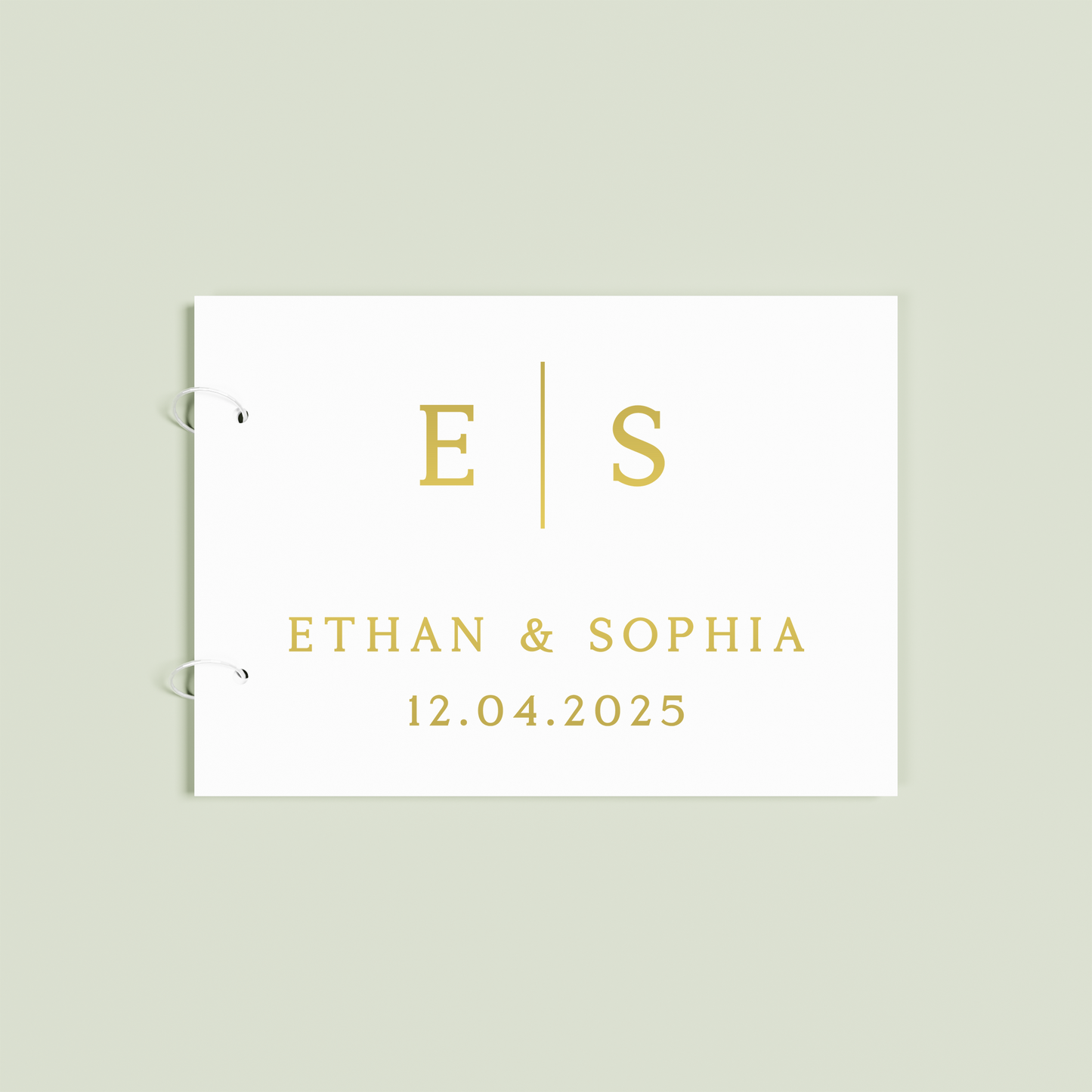 Etoile personalised guest book, gold text on white acrylic | Saint Sauvant Auckland NZ