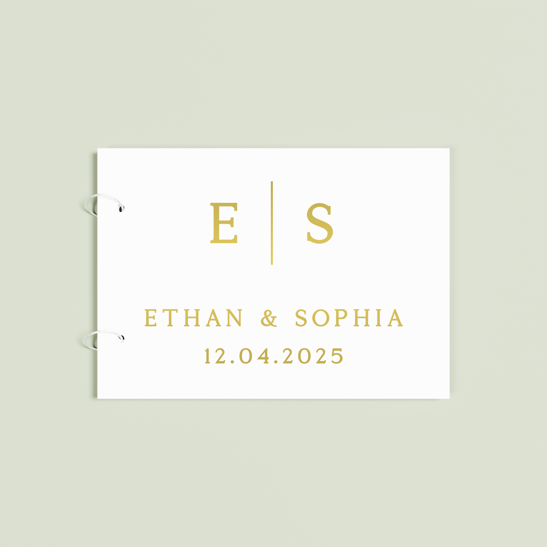 Etoile personalised guest book, gold text on white acrylic | Saint Sauvant Auckland NZ