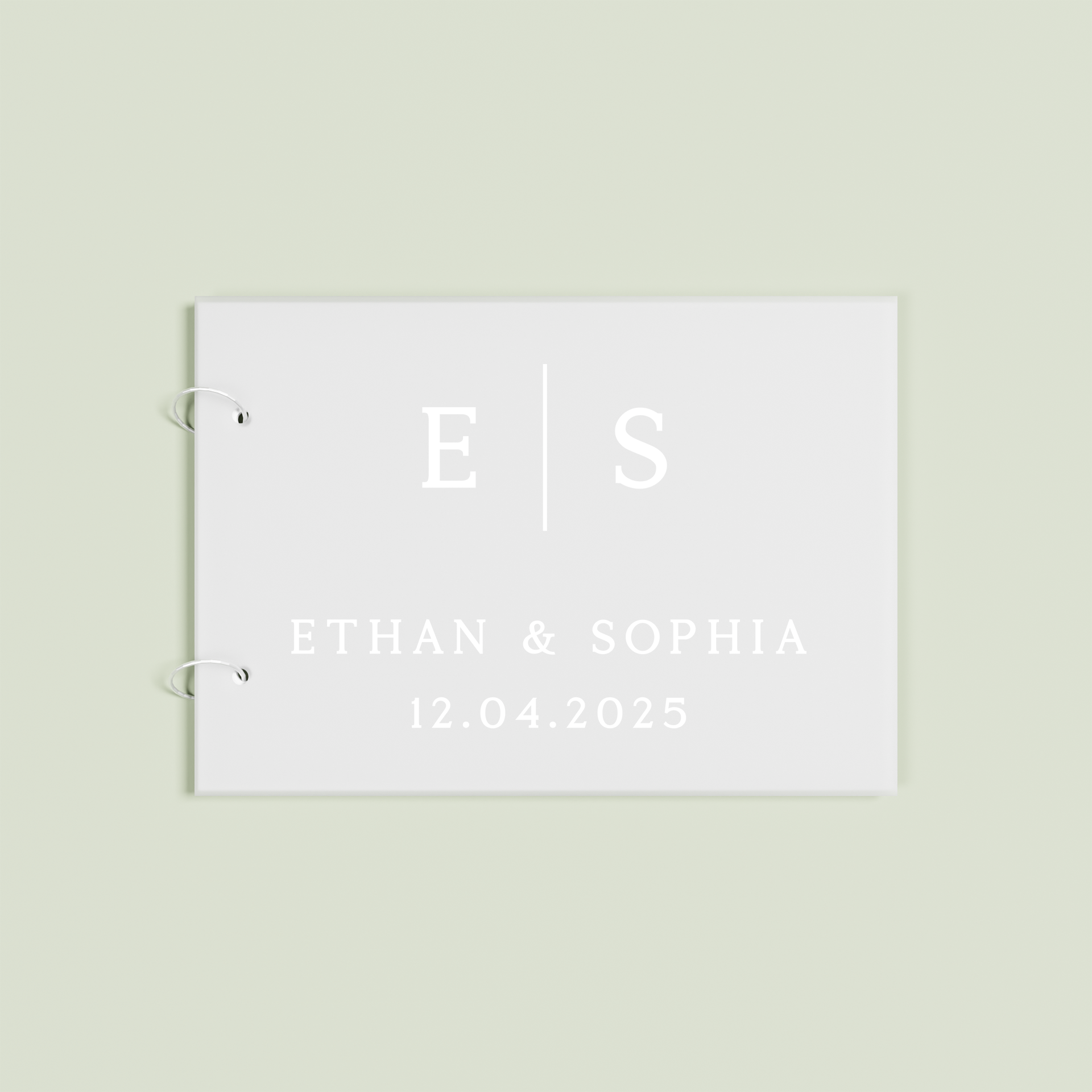 Etoile personalised guest book, white text on frosted acrylic | Saint Sauvant Auckland NZ