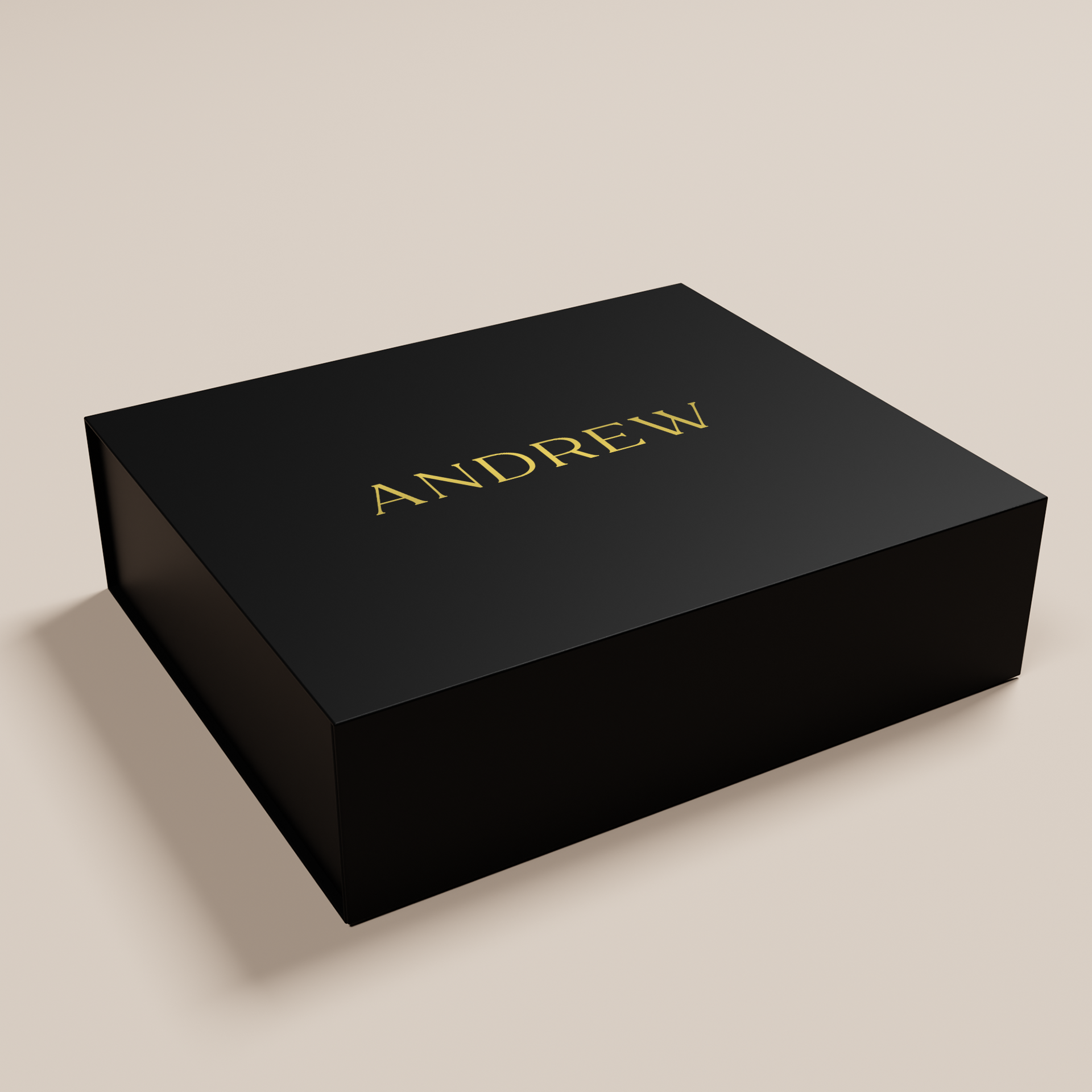 Peony personalised gift box, gold text on black acrylic | Saint Sauvant Auckland NZ