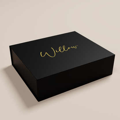 Lily personalised gift box, gold text on black acrylic | Saint Sauvant Auckland NZ