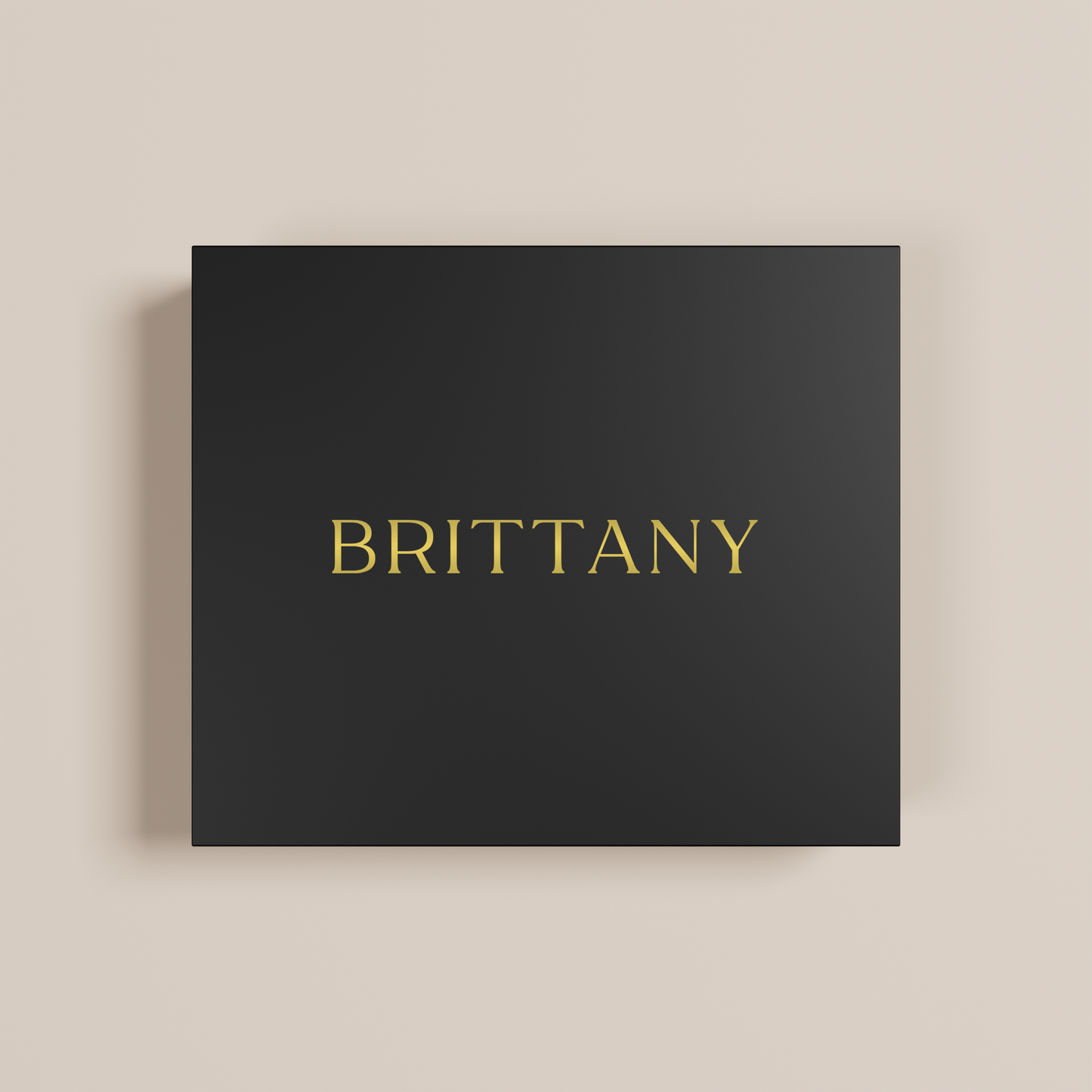 Peony personalised gift box, gold text on black acrylic | Saint Sauvant Auckland NZ