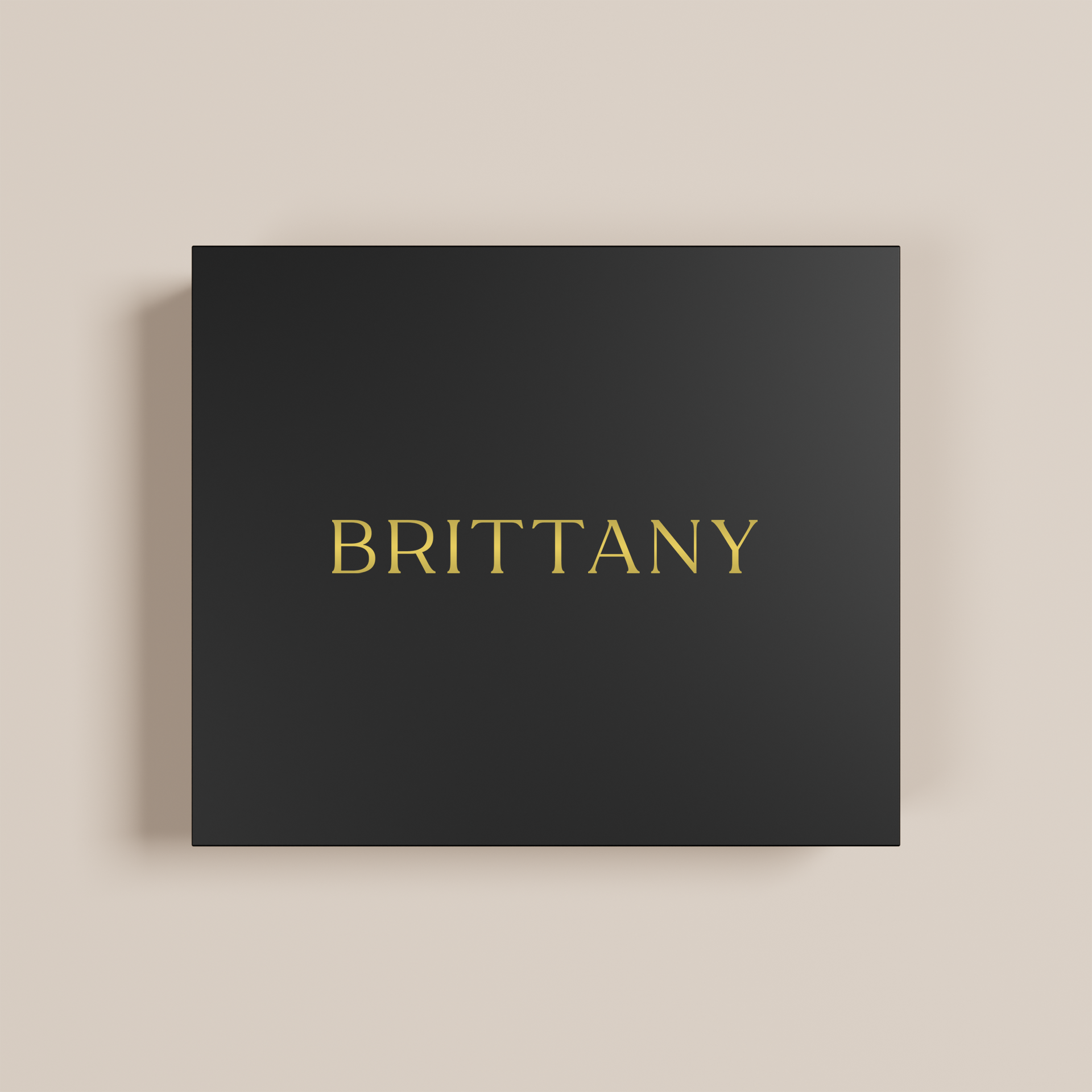 Peony personalised gift box, gold text on black acrylic | Saint Sauvant Auckland NZ