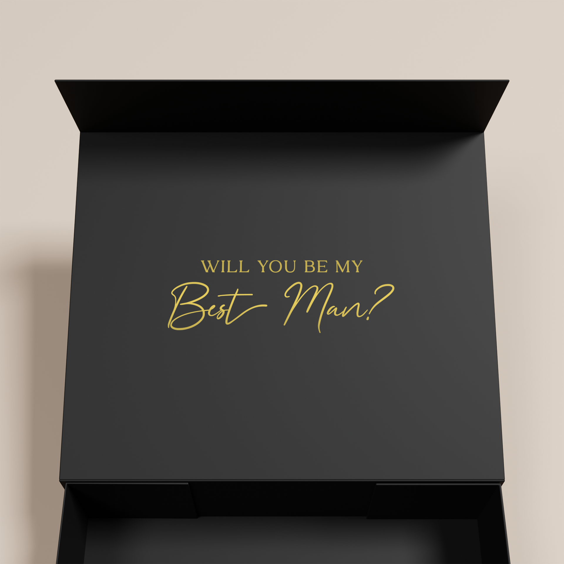 Iris personalised gift box, gold text on a black box | Saint Sauvant Auckland NZ