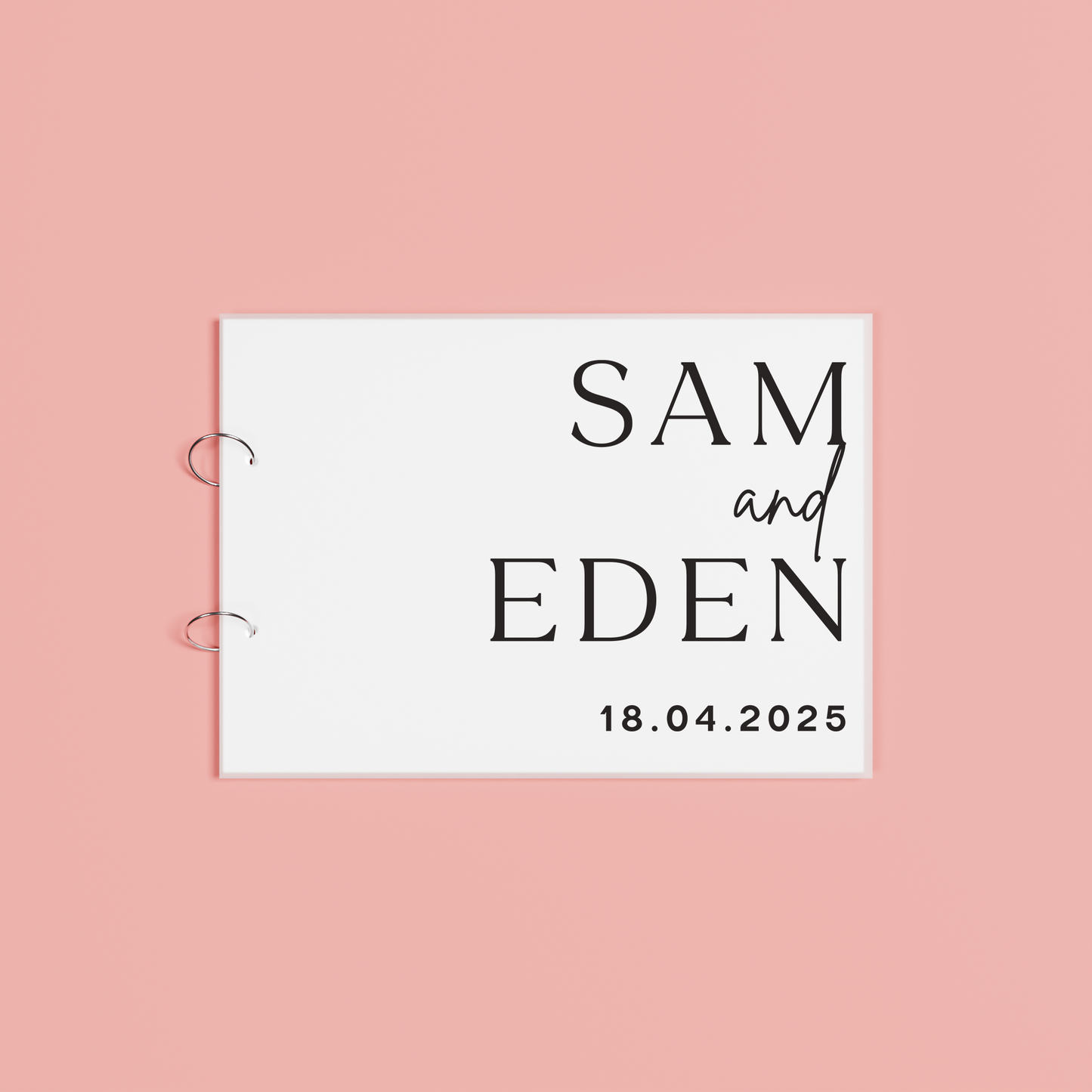 Sienna personalised guest book, black text on frosted acrylic | Saint Sauvant Auckland NZ