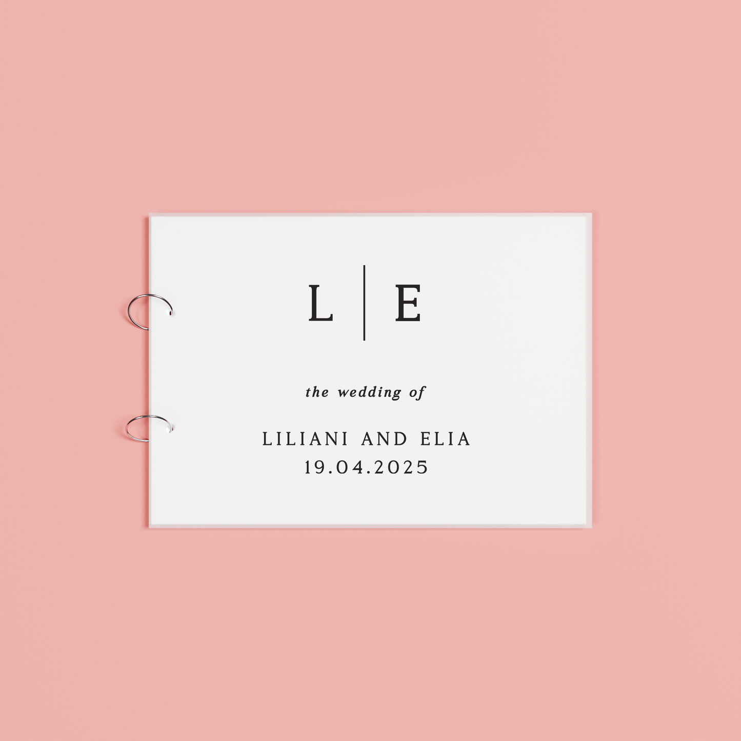 Nova personalised guest book, black text on frosted acrylic | Saint Sauvant Auckland NZ