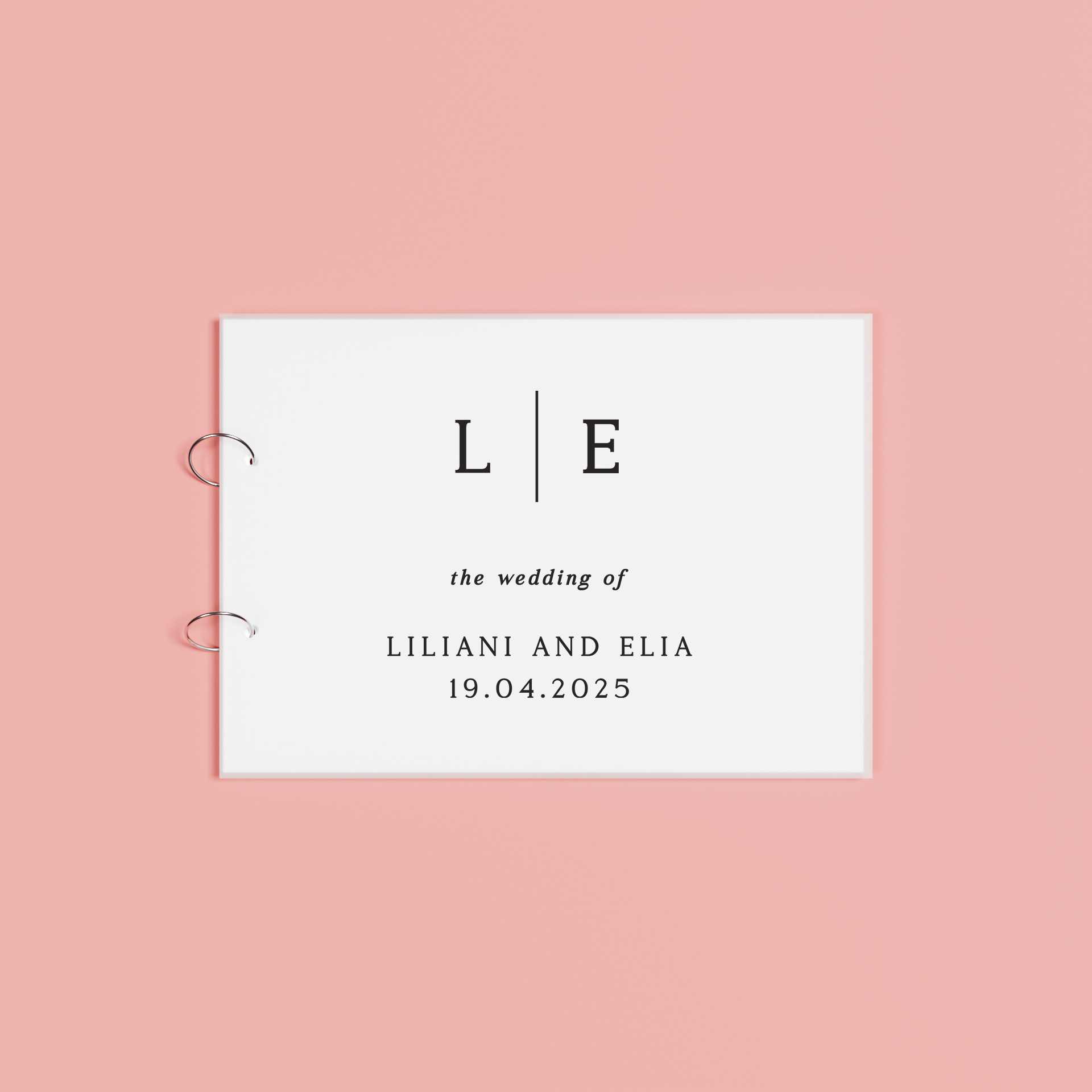 Nova personalised guest book, black text on frosted acrylic | Saint Sauvant Auckland NZ