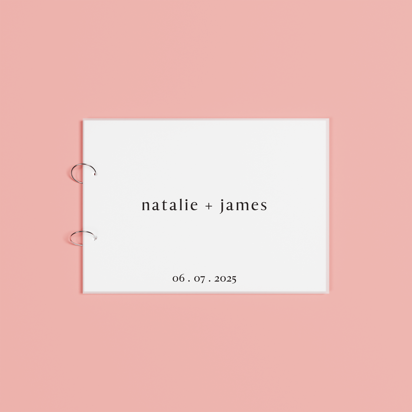 Luna personalised guest book, black text on frosted acrylic | Saint Sauvant Auckland NZ