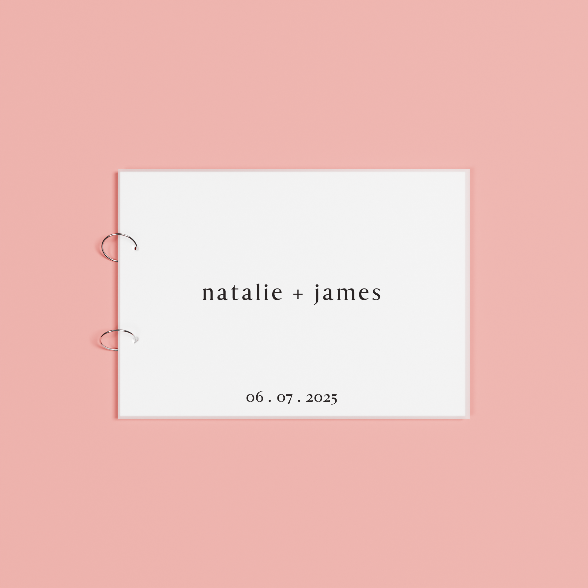 Luna personalised guest book, black text on frosted acrylic | Saint Sauvant Auckland NZ