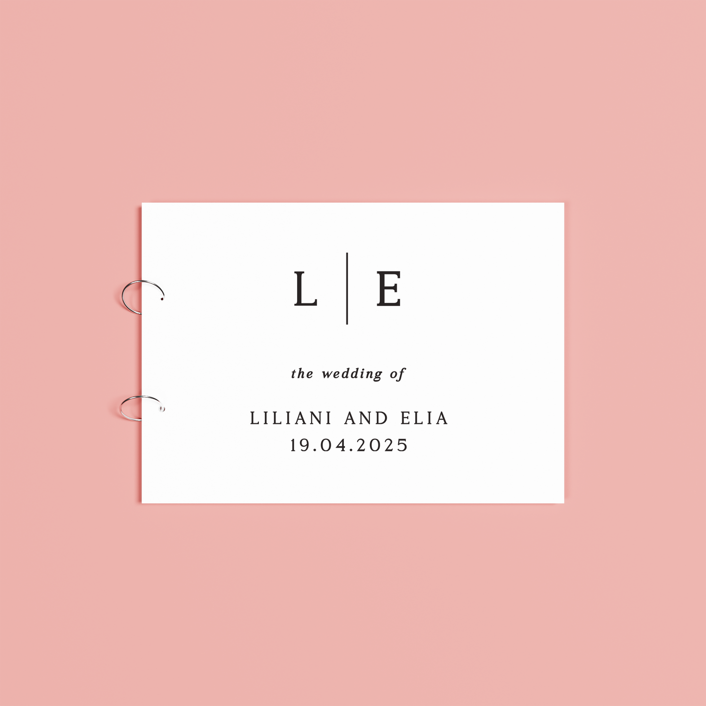 Nova personalised guest book, black text on white acrylic | Saint Sauvant Auckland NZ
