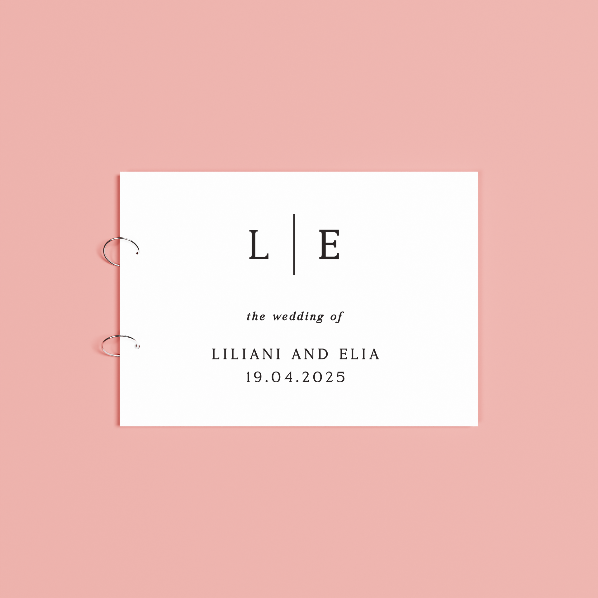 Nova personalised guest book, black text on white acrylic | Saint Sauvant Auckland NZ