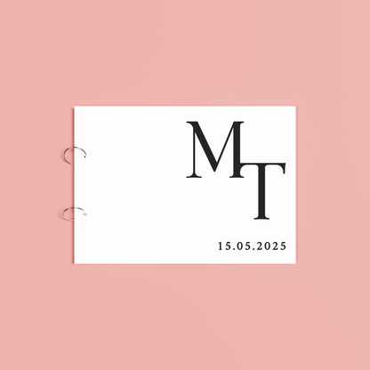 Opal personalised guest book, black text on white acrylic | Saint Sauvant Auckland NZ