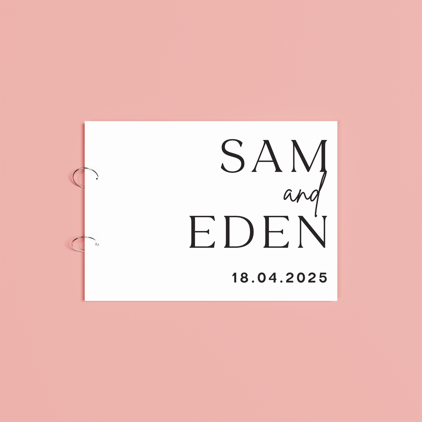 Sienna personalised guest book, black text on white acrylic | Saint Sauvant Auckland NZ