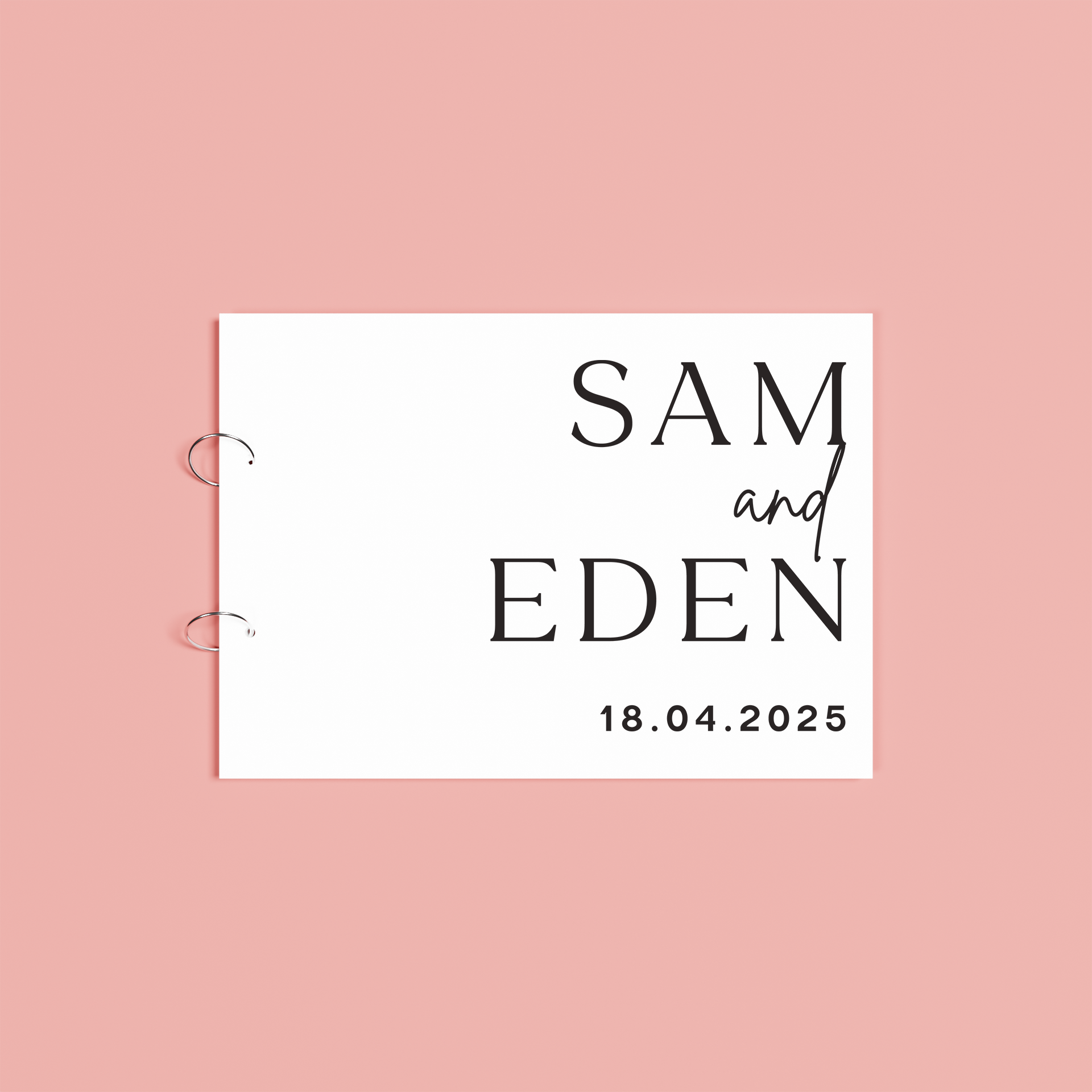 Sienna personalised guest book, black text on white acrylic | Saint Sauvant Auckland NZ