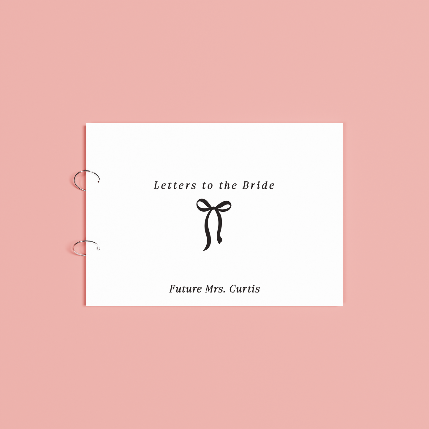 Mila personalised guest book, black text on white acrylic | Saint Sauvant Auckland NZ