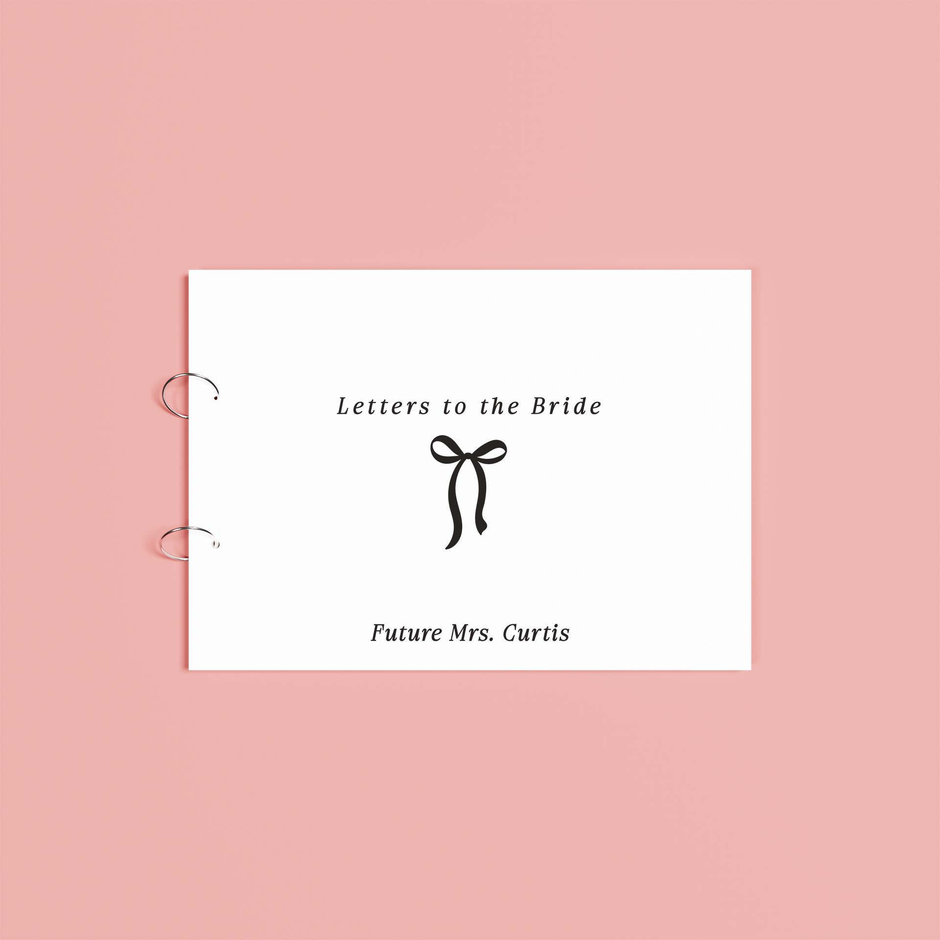 Mila personalised guest book, black text on white acrylic | Saint Sauvant Auckland NZ