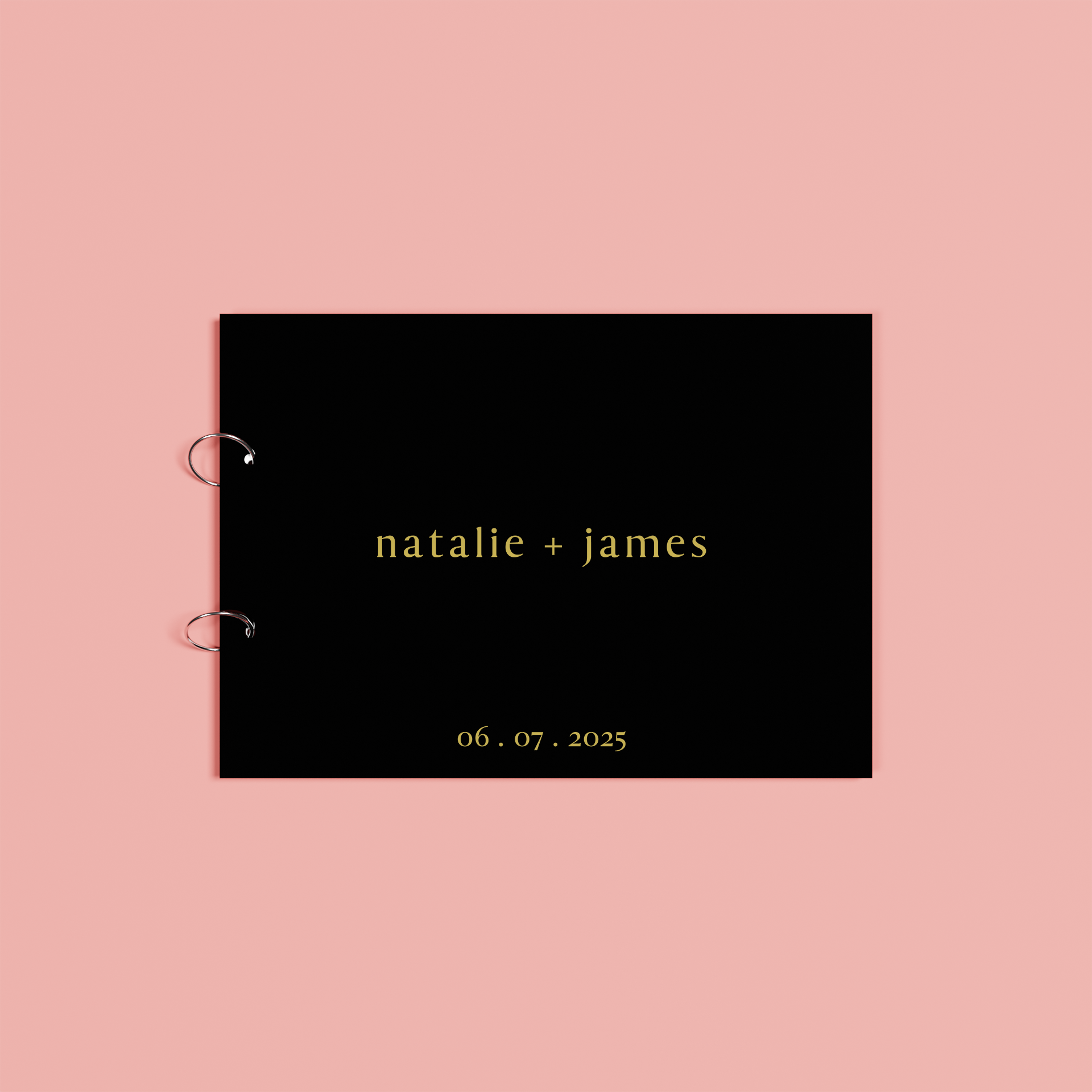 Luna personalised guest book, gold text on black acrylic | Saint Sauvant Auckland NZ