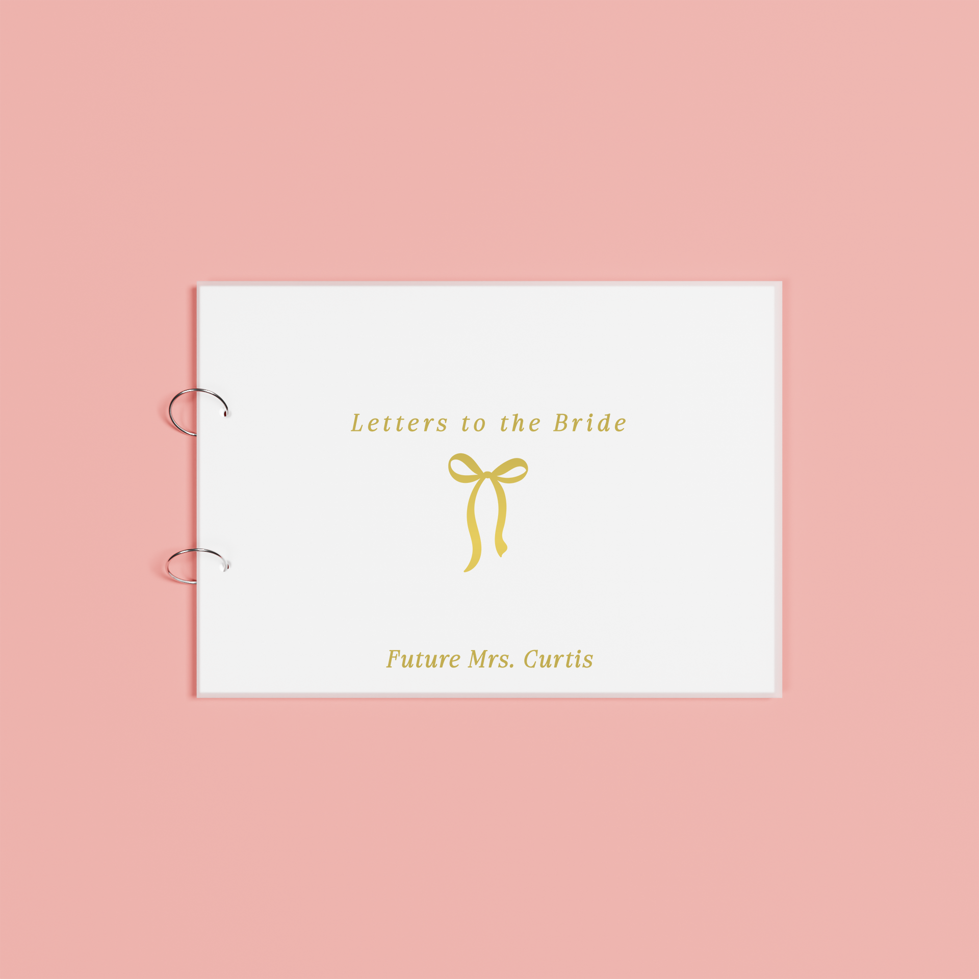 Mila personalised guest book, gold text on frosted acrylic | Saint Sauvant Auckland NZ