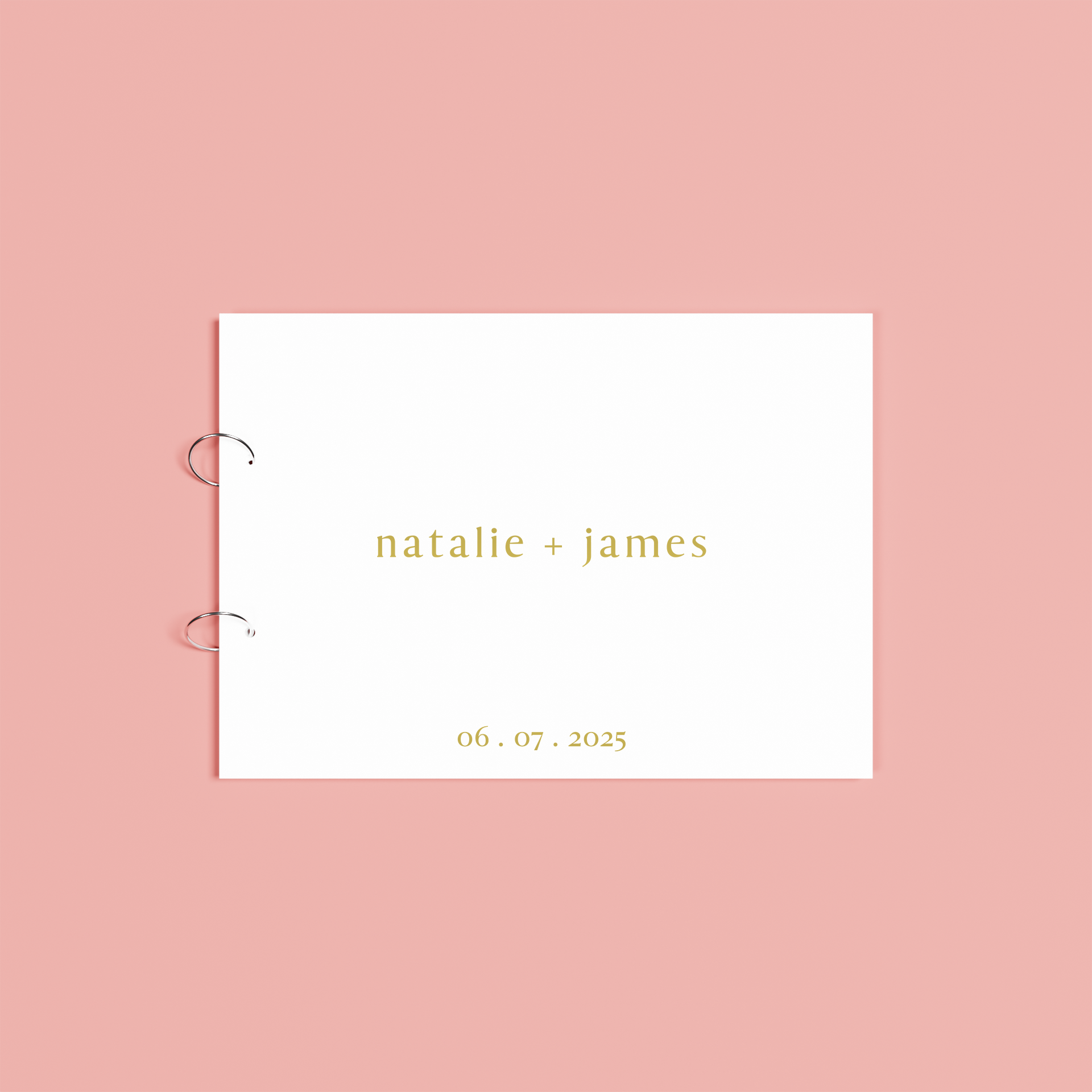 Luna personalised guest book, gold text on white acrylic | Saint Sauvant Auckland NZ