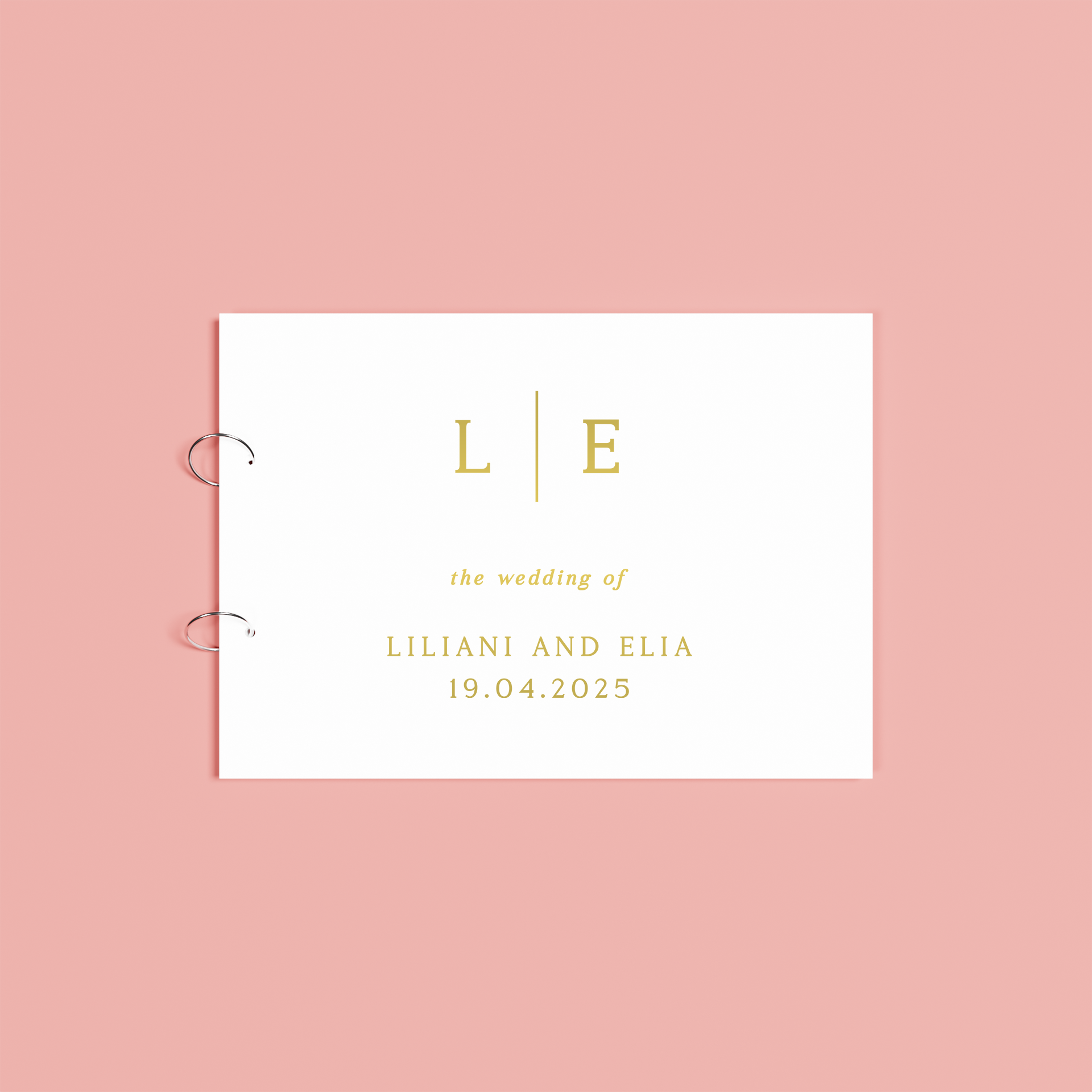 Nova personalised guest book, gold text on white acrylic | Saint Sauvant Auckland NZ