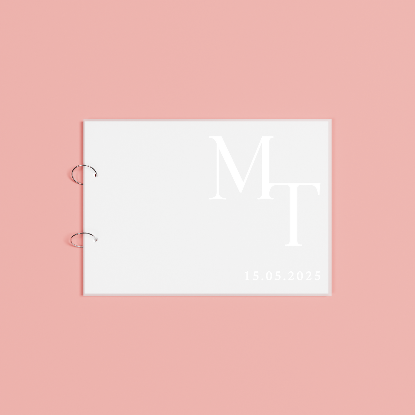 Opal personalised guest book, white text on frosted acrylic | Saint Sauvant Auckland NZ