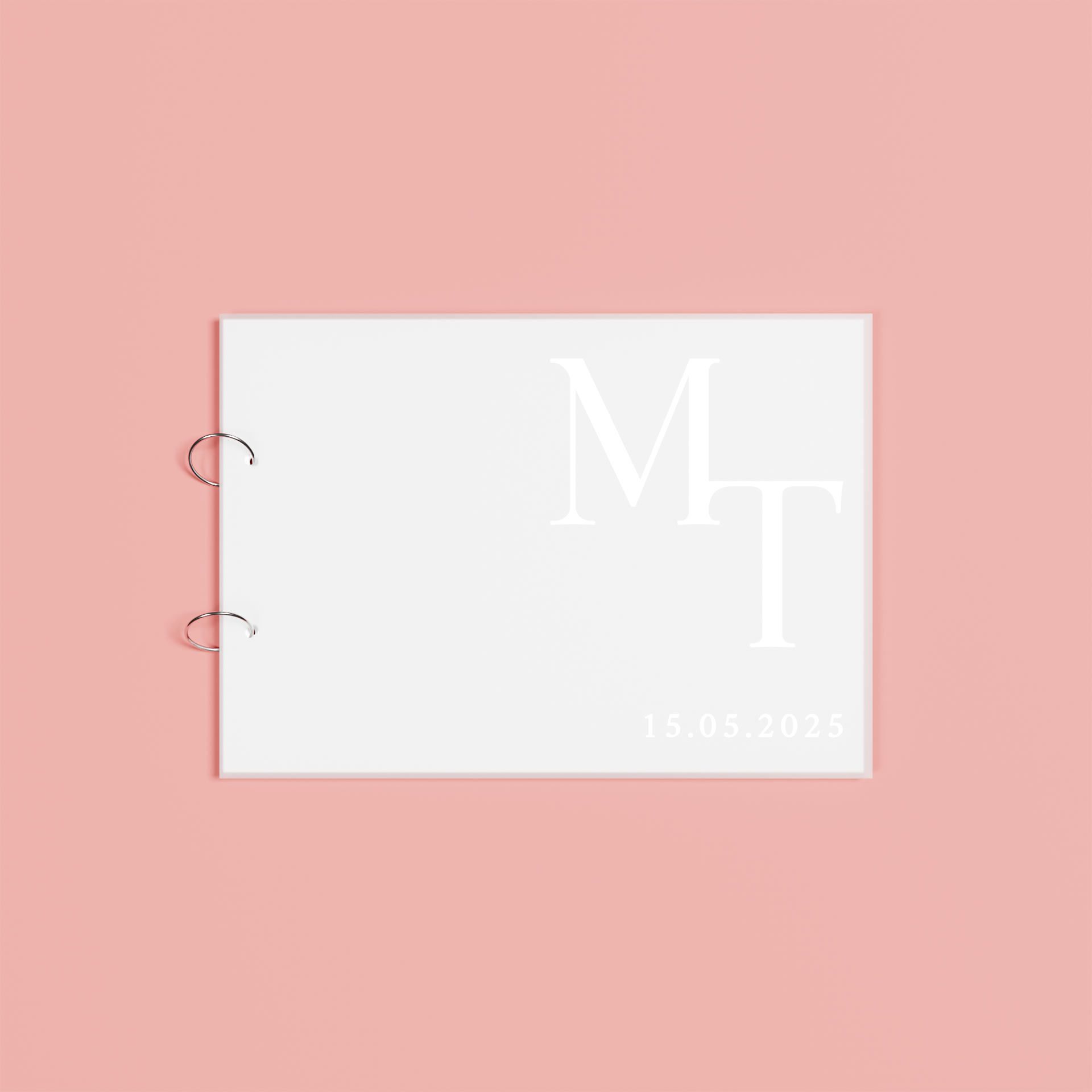 Opal personalised guest book, white text on frosted acrylic | Saint Sauvant Auckland NZ