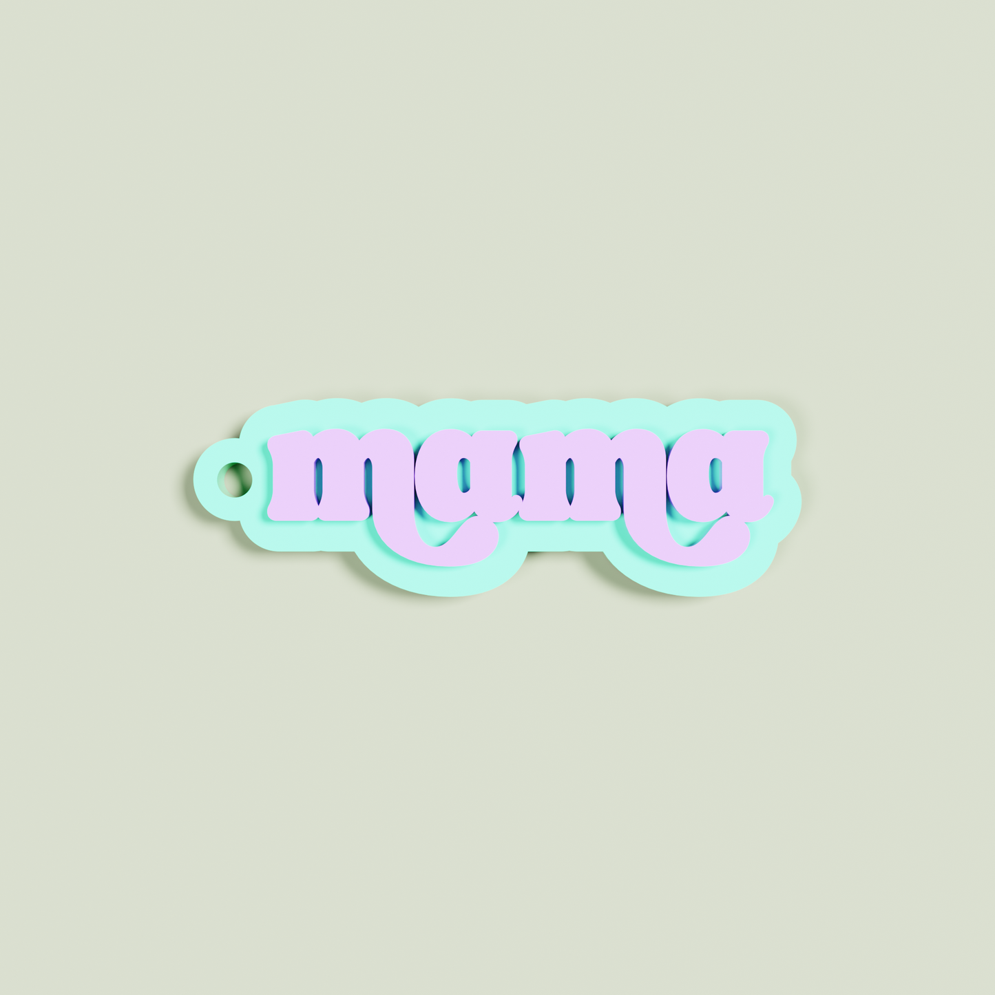 Marmo double layered acrylic retro mama with lavender text on mint acrylic | Saint Sauvant Auckland NZ