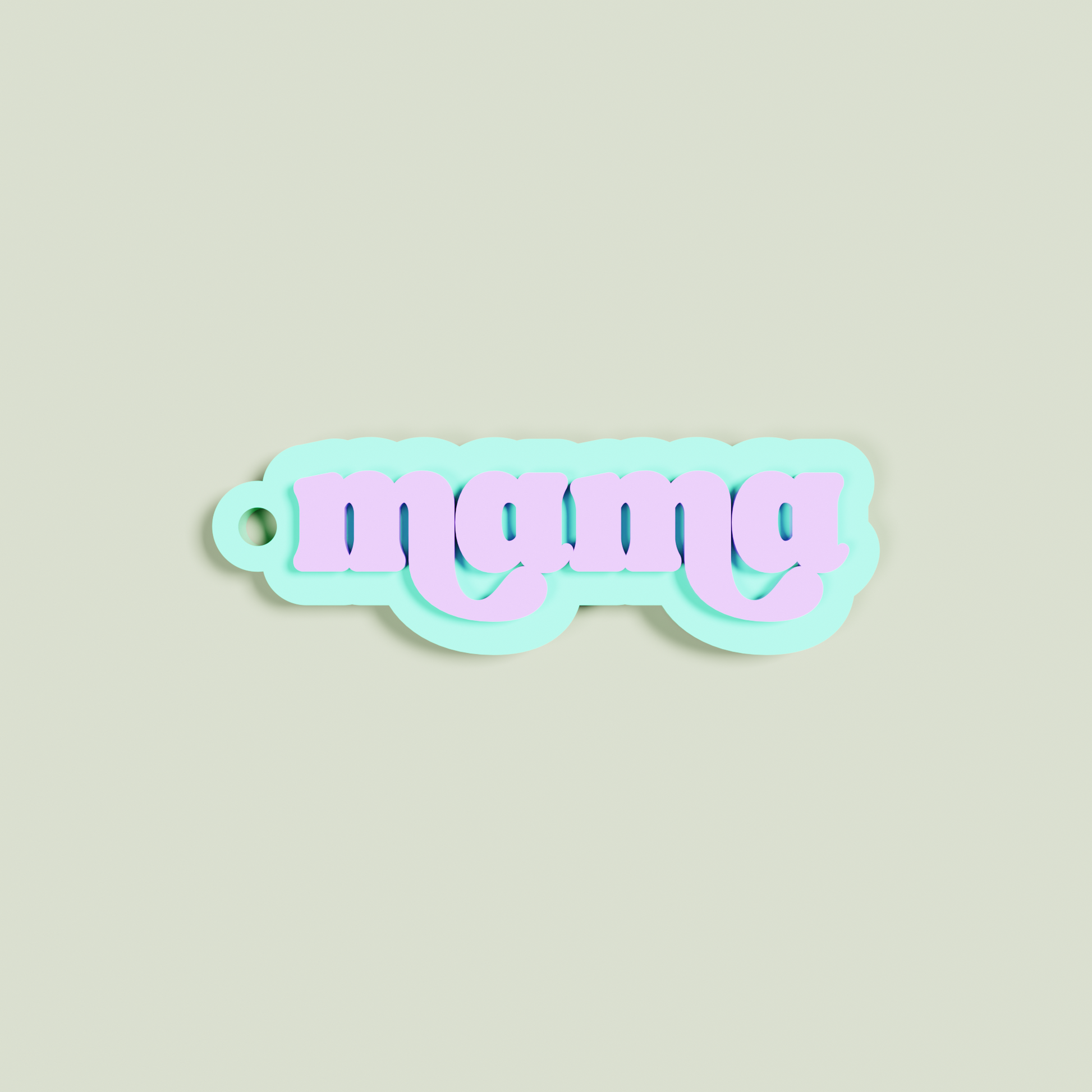 Marmo double layered acrylic retro mama with lavender text on mint acrylic | Saint Sauvant Auckland NZ