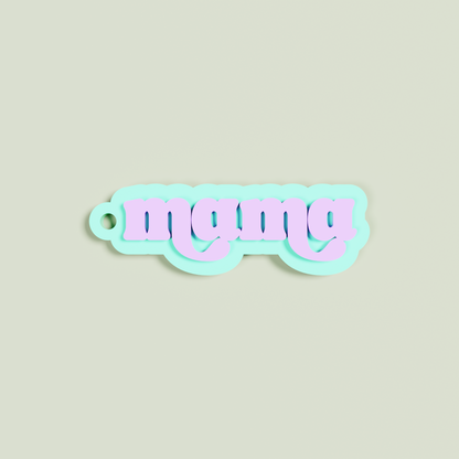 Marmo double layered acrylic retro mama with lavender text on mint acrylic | Saint Sauvant Auckland NZ