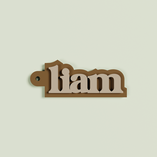 Pietra double layered acrylic modern liam with light brown text on chocolate acrylic | Saint Sauvant Auckland NZ