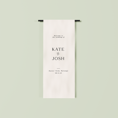 Marseille fabric welcome sign in white 1.5m | Saint Sauvant Auckland NZ