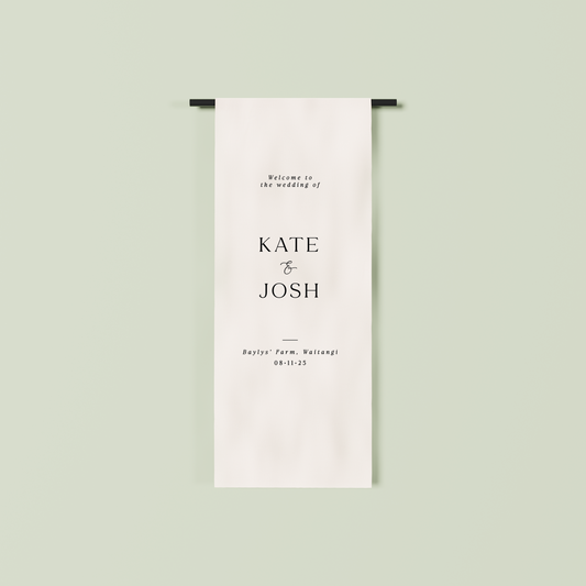 Marseille fabric welcome sign in white 1.5m | Saint Sauvant Auckland NZ