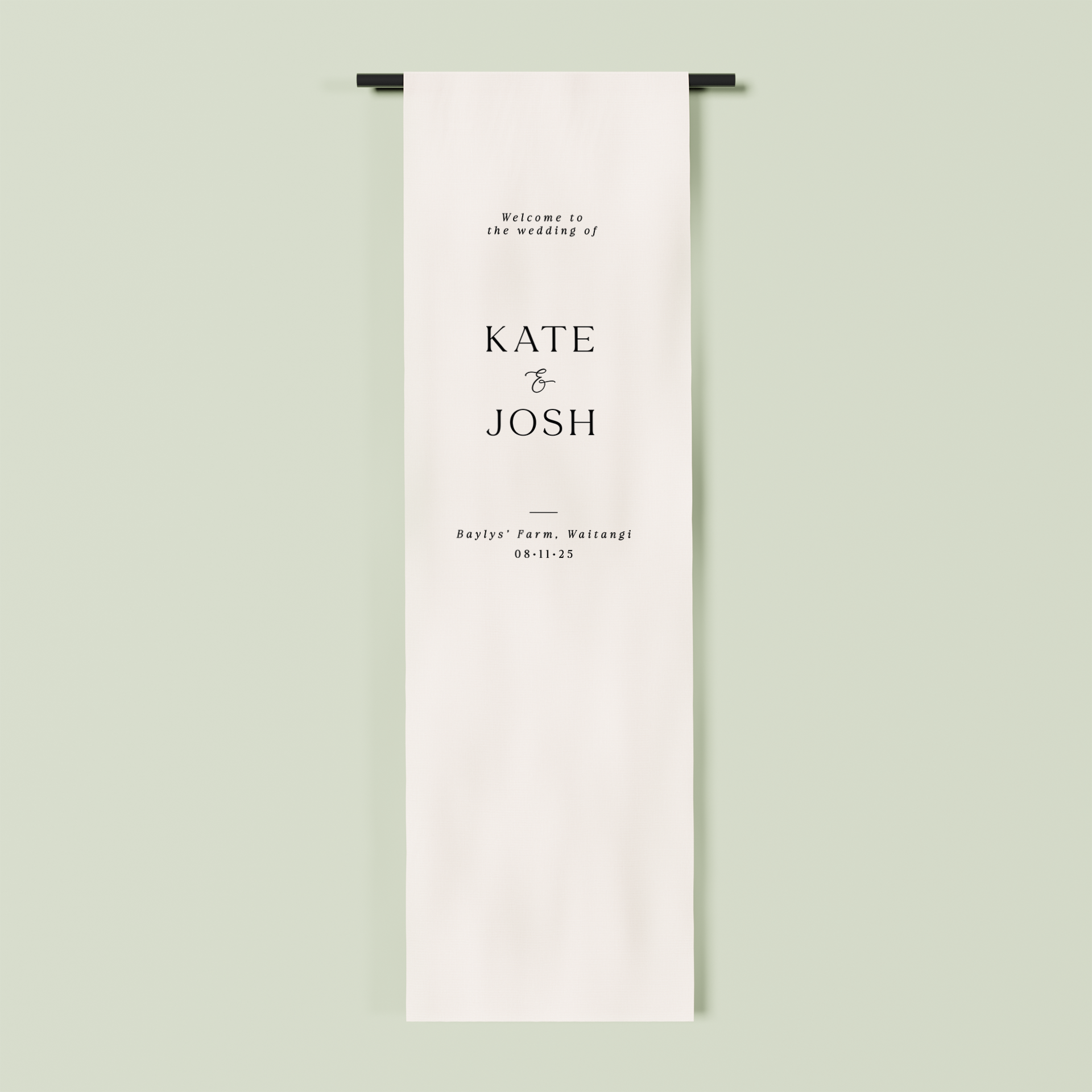 Marseille fabric welcome sign in white 2m | Saint Sauvant Auckland NZ