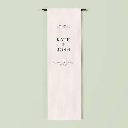 Marseille fabric welcome sign in white 2m | Saint Sauvant Auckland NZ