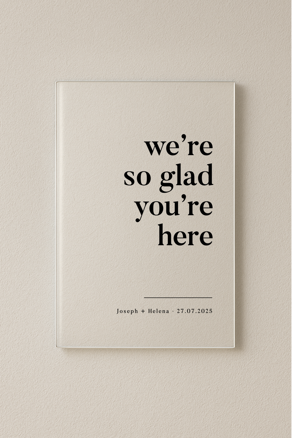 Milan personalised acrylic welcome sign | Saint Sauvant Auckland NZ