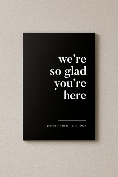 Milan acrylic welcome sign, white text on black acrylic | Saint Sauvant Auckland NZ