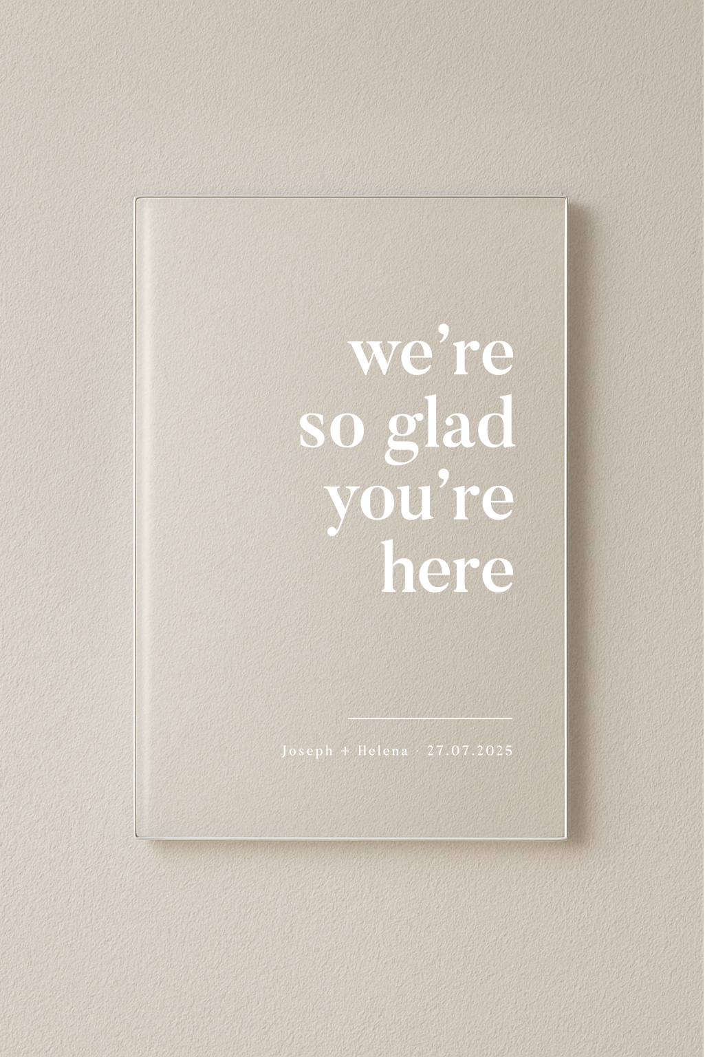 Milan personalised acrylic welcome sign | Saint Sauvant Auckland NZ