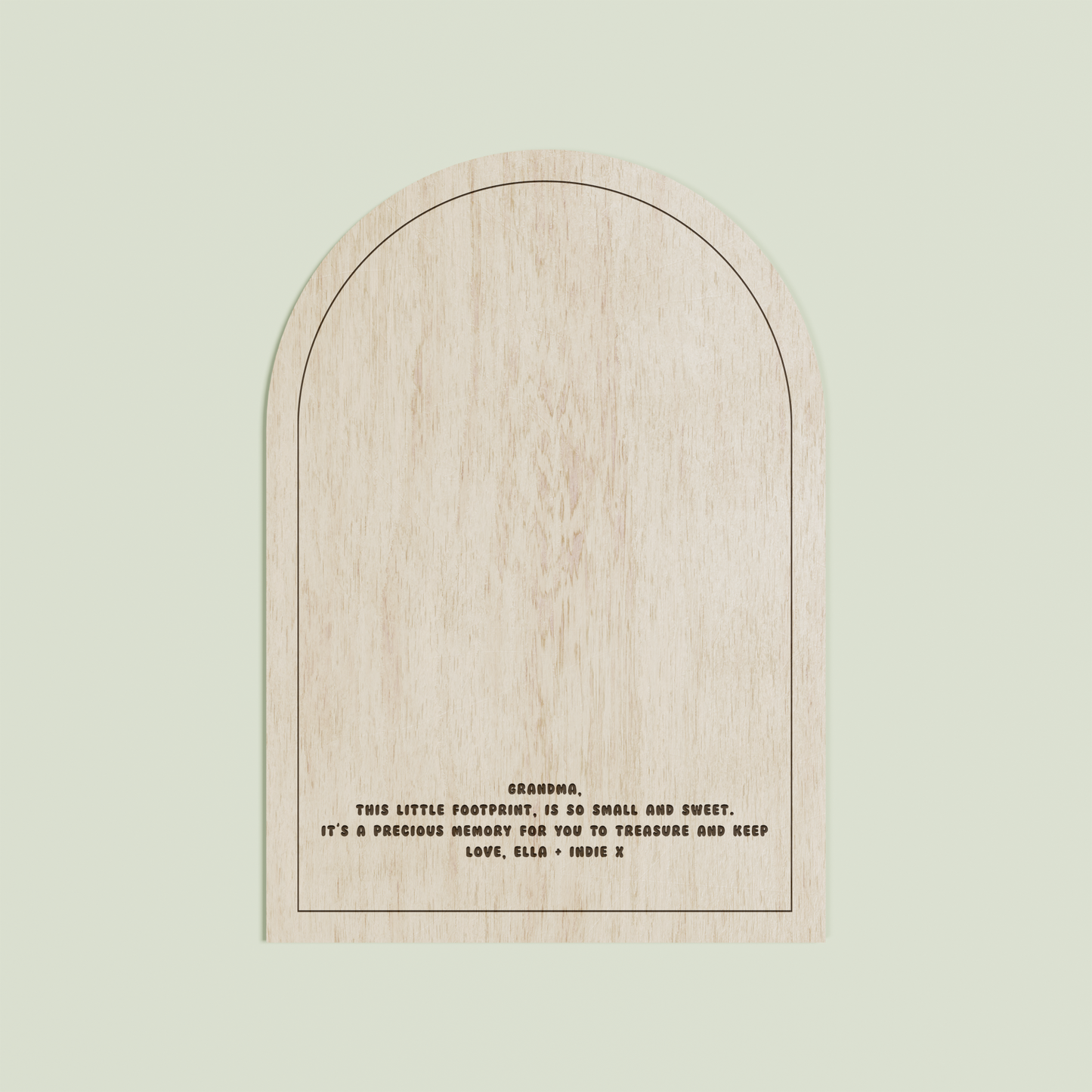 Noah wooden handprint plaque with plain border and engraved text | Saint Sauvant Auckland NZ