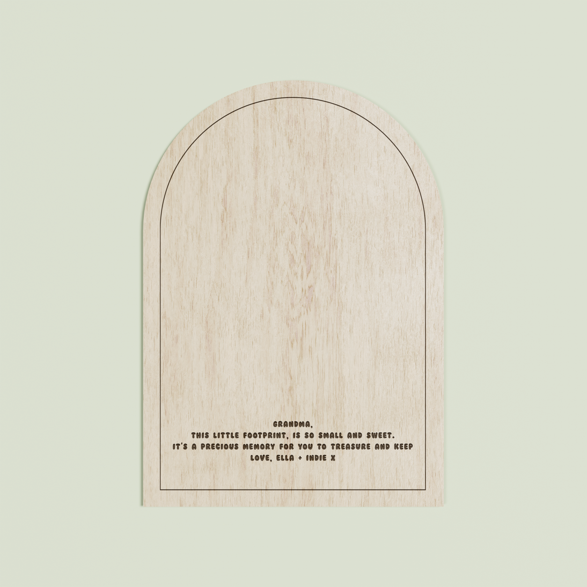 Noah wooden handprint plaque with plain border and engraved text | Saint Sauvant Auckland NZ