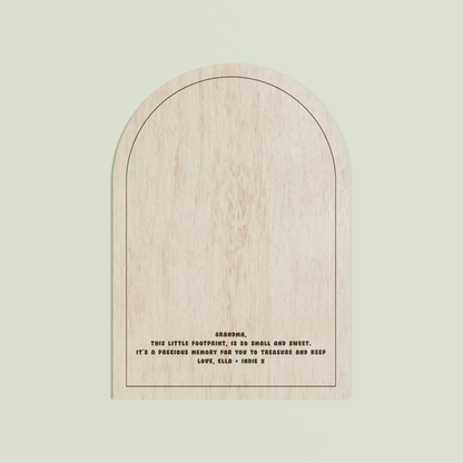Noah wooden handprint plaque with plain border and engraved text | Saint Sauvant Auckland NZ
